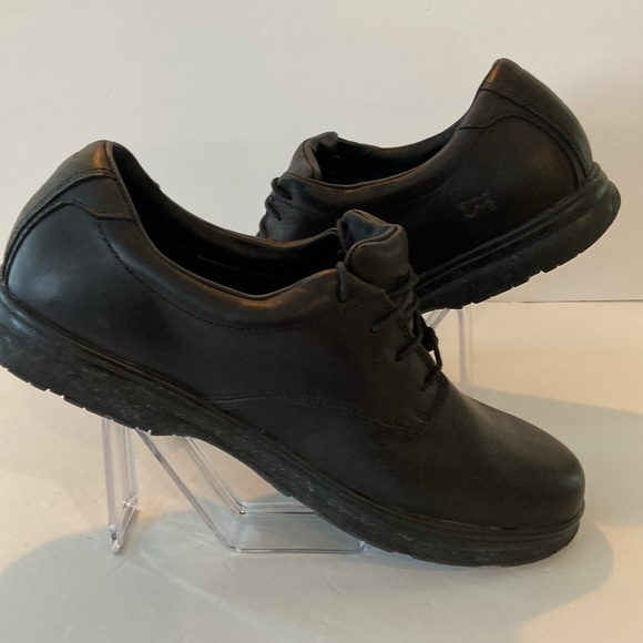 L.L. Bean Black Leather Work Oxfords No Skid Sole Tie Up Laces. Size 14W - Picture 6 of 13